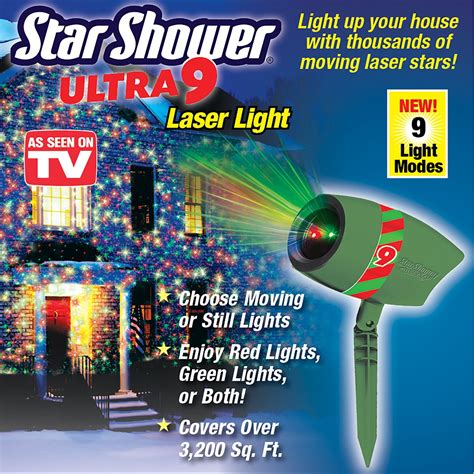 Star Shower® Ultra 9 Laser Light Projector Stake | Collections Etc.