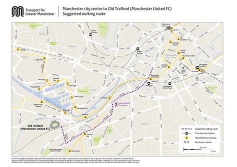 Manchester city centre to Old Trafford walking route map | Bee Network ...