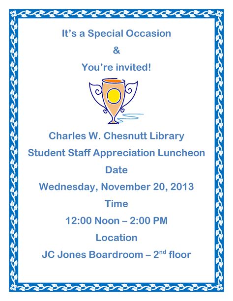 Employee Appreciation Lunch Invitation Wording