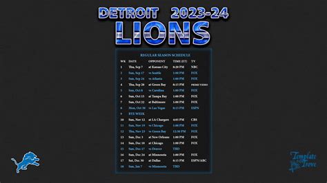 Jerome Colon Headline: Detroit Lions Schedule 2023 24 Printable