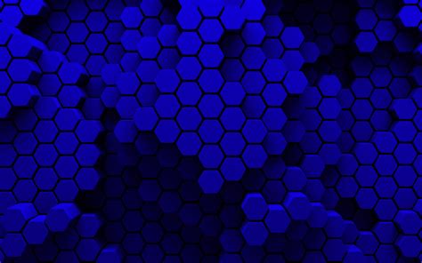 Descargar fondos de pantalla hexágonos de color azul oscuro, 4k ...