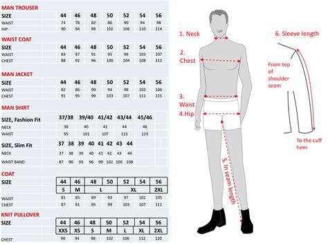 Size chart for mens uniforms | Uniforms by Olino