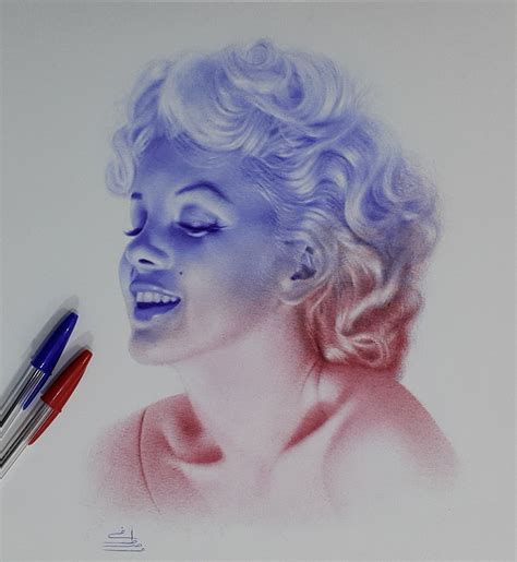 marilyn monroe with ballpoint pens on Behance | Ballpoint pen drawing ...