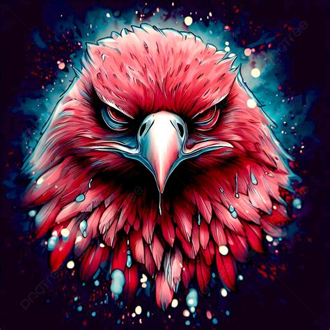 Eagles Head In Red With Watercolor Details Background, Eagle Head ...