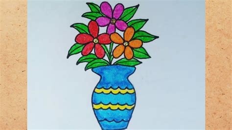 How To Draw A Flower Vase Easy | Best Flower Site