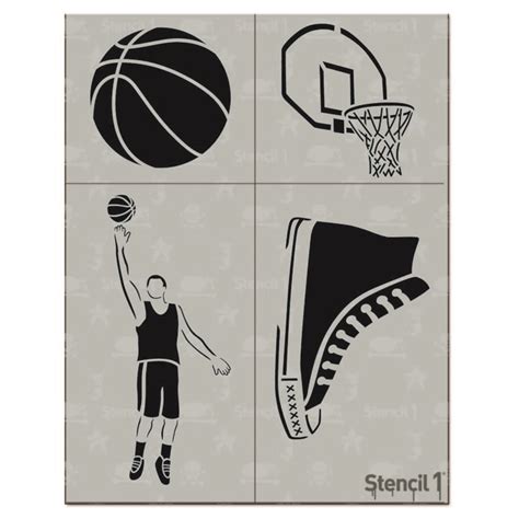 Basketball Stencil 4-pack | Stencil 1