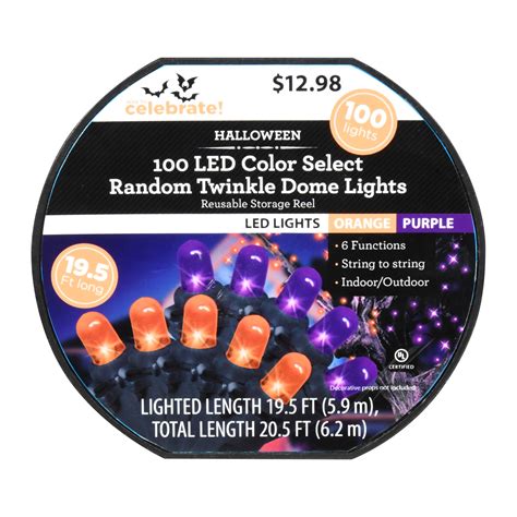 Way to Celebrate Halloween 100-Count Indoor Outdoor LED Color Select ...