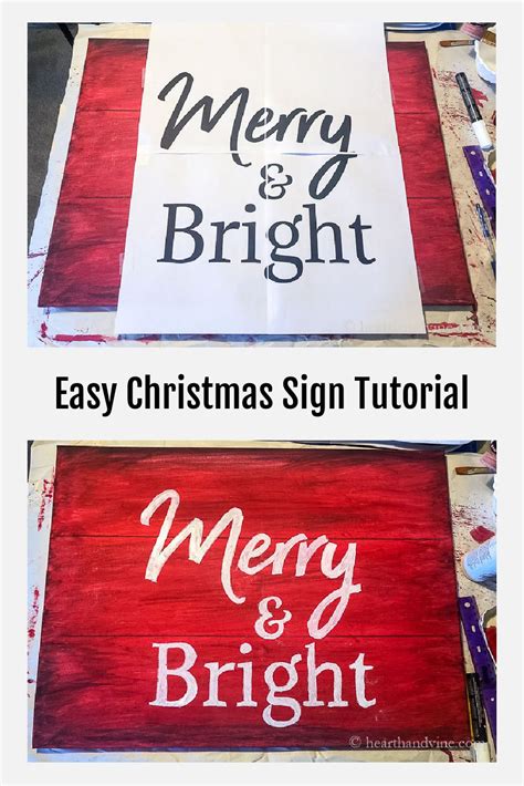 DIY Christmas Sign - Merry and Bright for the Holidays