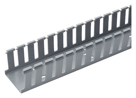 PANDUIT Wiring Duct, Gray, 6 ft Length, 1.25 in Width, 0.31 in Slot ...