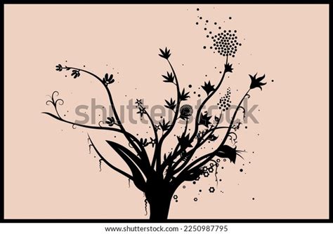 Silhouette Flower Black Vector Stock Vector (Royalty Free) 2250987795 ...