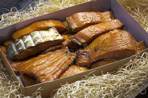 Smoked salmon in honey stock image. Image of meats, natural - 106041035