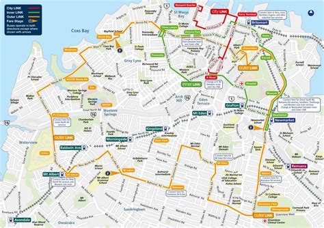 Auckland bus map - Auckland bus route map (New Zealand)