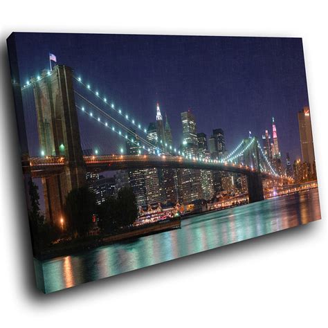 Brooklyn Bridge New York Scenic Canvas Wall Art Large Picture Prints | eBay