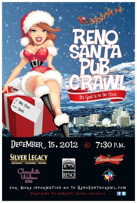 Santa Crawl 2012 Poster Bar Crawl, Casino Resort, Budweiser, Nevada ...