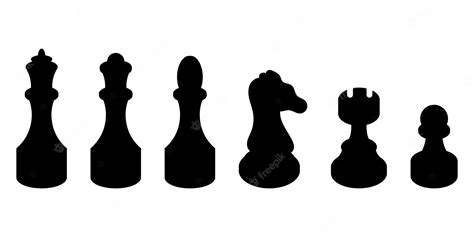 Premium Vector | Chess piece silhouette set isolated on white background