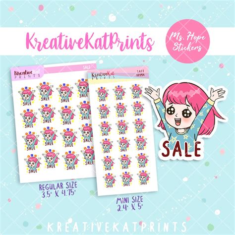 Planner Stickers - S A L E Cartoon, Ms. Hope, Kawaii, Cute Print ...