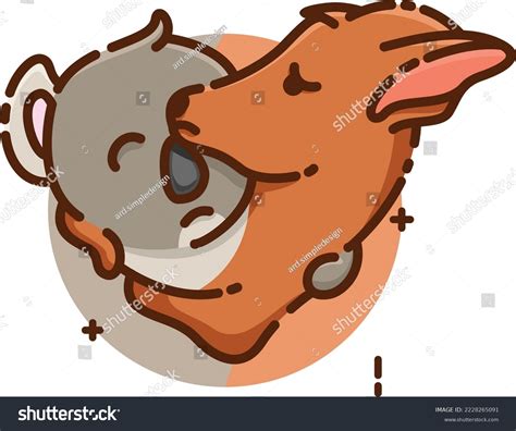 Animal Logo Protected Koala Kangaroo Hugging Stock Vector (Royalty Free ...