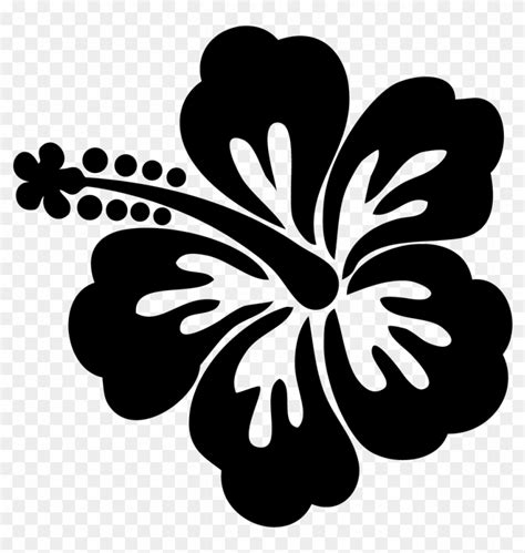 Hawaii Clipart Flower - Hawaiian Flower Silhouette, HD Png Download ...