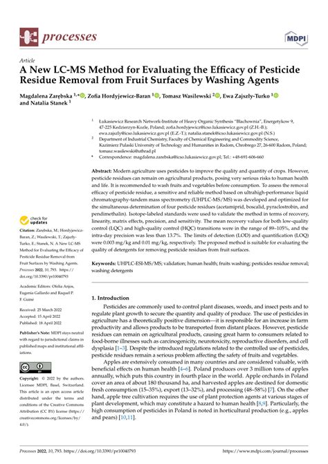 (PDF) A New LC-MS Method for Evaluating the Efficacy of Pesticide ...