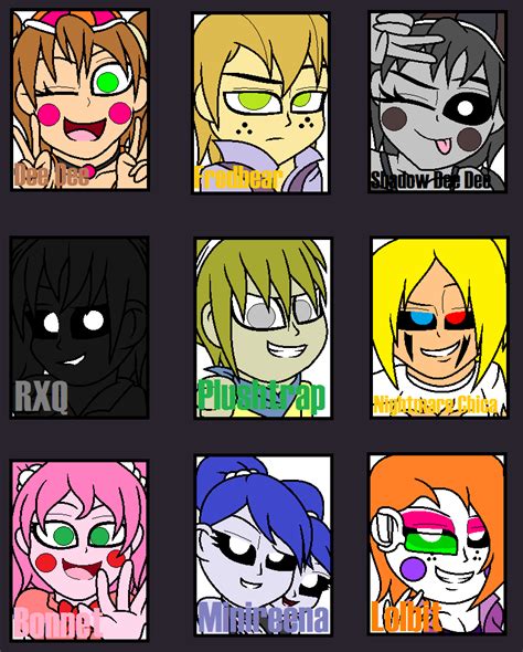 FNAF UCN Dee Dee's Roster by Ender-The-Inkling on DeviantArt