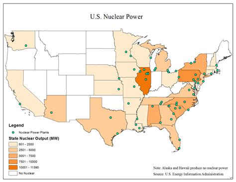 U.S. Nuclear Power Plants and Production by State [1650x1275] : MapPorn