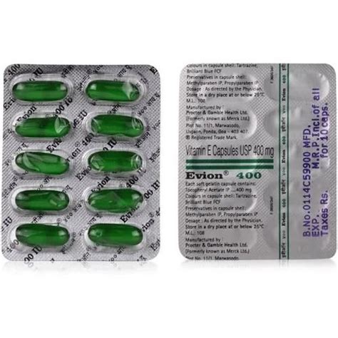 Vitamin E Capsules Usp 400 Mg, Pack Of 10 Tablet General Medicines at ...