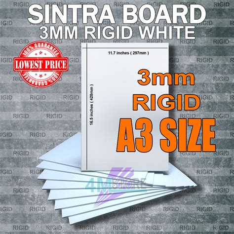 10pcs Sintra Board 3mm Rigid White A3 Size | Shopee Philippines