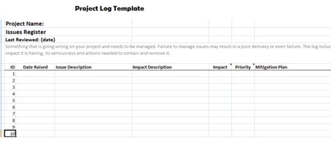 23+ Free Project Log Templates in Word Excel PDF