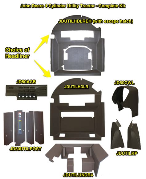 Complete Cab Kit for John Deere 4 Cylinder Utility Series - Tractor ...