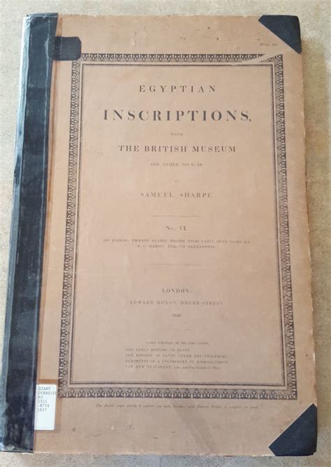 Egyptian inscriptions from the British Museum and other sources. First ...