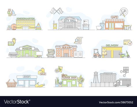 Municipal services or city for citizens Royalty Free Vector