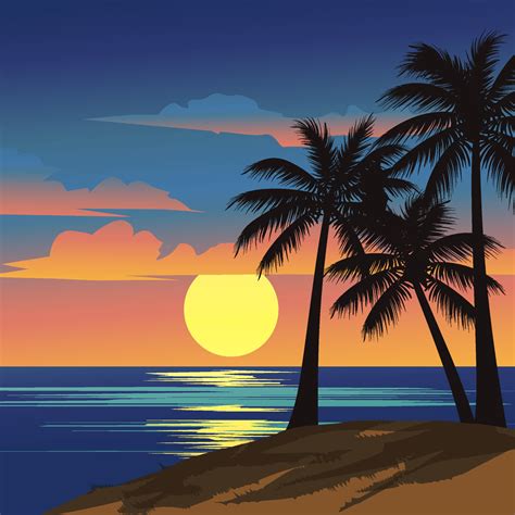 Beautiful beach sunset of tropic 7740221 Vector Art at Vecteezy