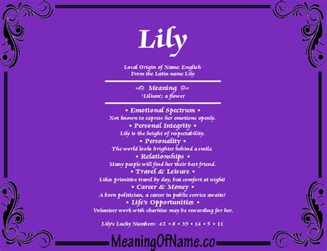 Lily - Meaning of Name