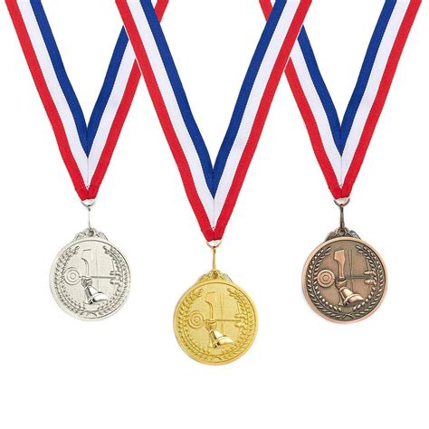 3-Piece Award Medals Set - Metal Olympic Style Archery Gold, Silver ...