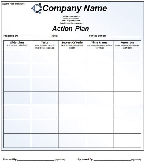 Download Microsoft Project Action Plan Template free - slickteam