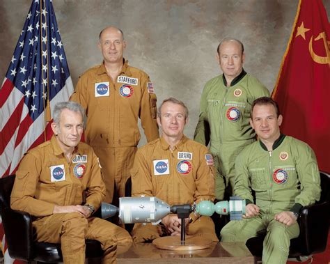 Apollo Soyuz Test Project crew from left: Donald K. Slayton, Thomas P ...