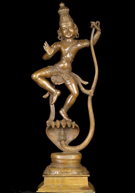 Bronze Kaliya Krishna Statue 26" (#60b73): Hindu Gods & Buddha Statues