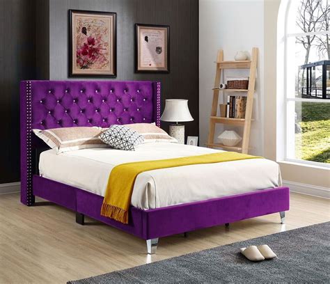 G1921 Purple Upholstered Bed Glory Furniture | Furniture Cart