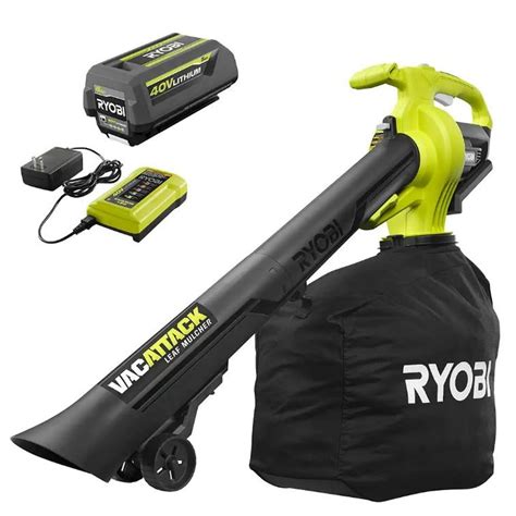 RYOBI 40V Vac Attack Cordless Leaf Vacuum/Mulcher with 5.0 Ah Battery ...