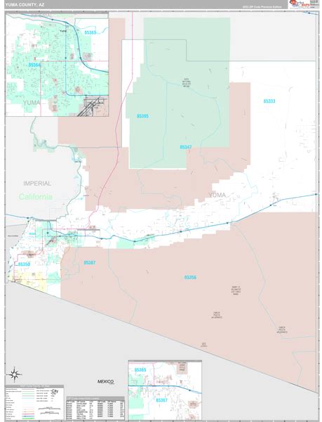 Yuma County, AZ Wall Map Premium Style by MarketMAPS - MapSales