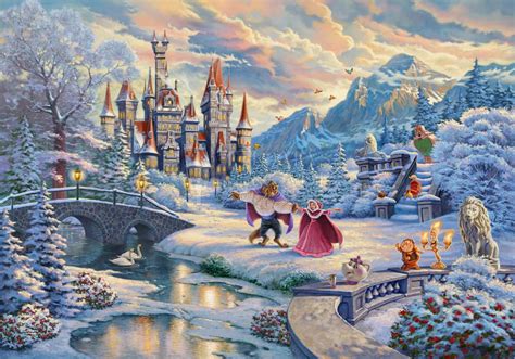 Beauty and the Beast’s Winter Enchantment by Thomas Kinkade Studios ...