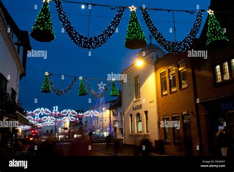 Christmas lights, Henley Street, Stratford-upon-Avon, UK Stock Photo ...