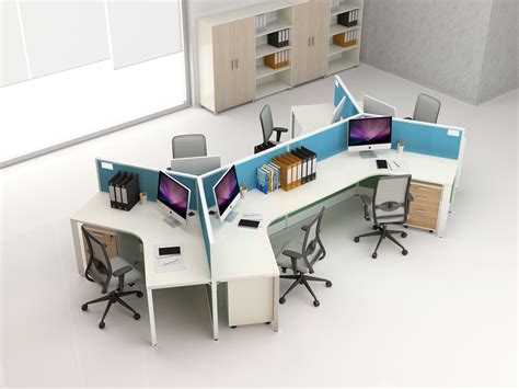 Office workstation for 6 person | Office layout, Office layout ideas ...