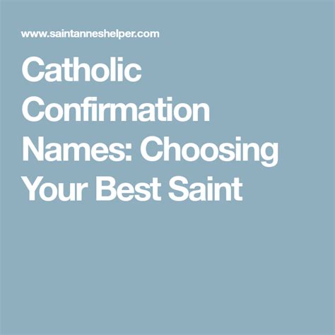 Catholic Confirmation Names: Choosing Your Best Saint Catholic Saints ...