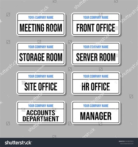 Office Room Signages Vector Template Design Stock Vector (Royalty Free ...