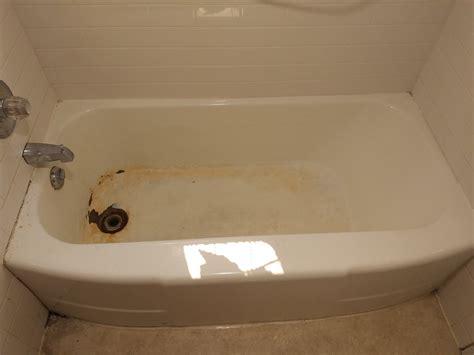 Recently completed bathtub tub shower refinishing resurfacing reglazing ...