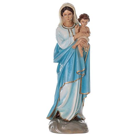 Virgin Mary with Baby Jesus statue, 60 cm in painted marble dust ...