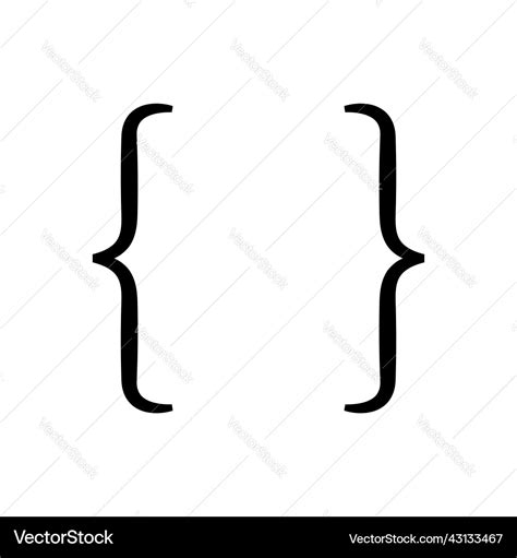 Curly bracket icon parenthesis for text symbol Vector Image