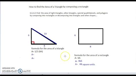 Area Of Rectangles And Triangles