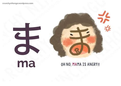 japanese-hiragana-MA | Hiragana, Japanese language, Learn japanese words